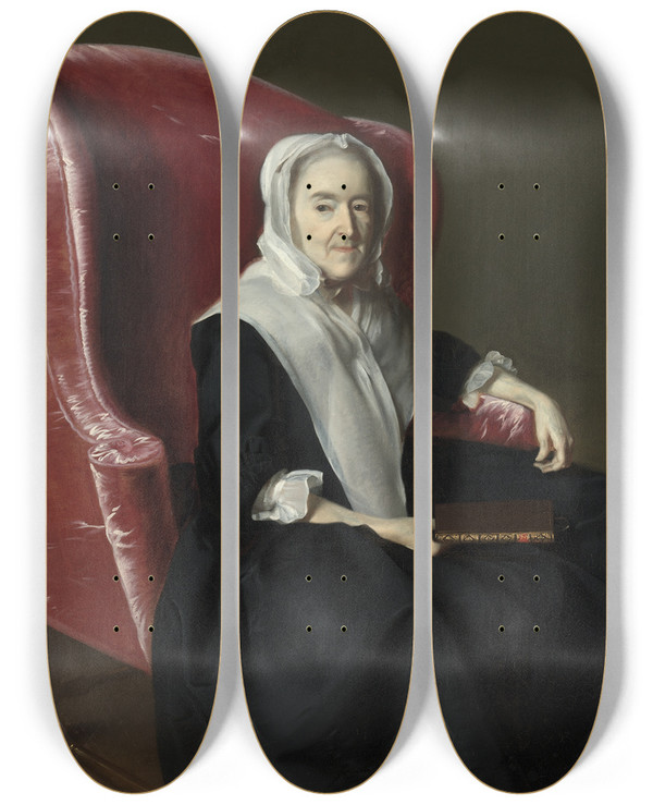 Triptych art skateboard deck of John Singleton Copley Anna Dummer Powell by John Singleton Copley (1738-1815)