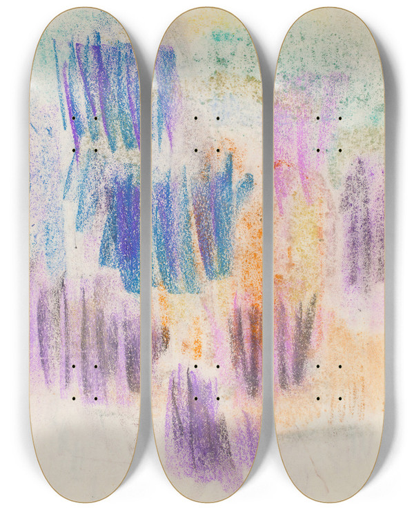 Triptych art skateboard deck of Magnus Enckell Luonnos_2 by Magnus Enckell (1870-1925)