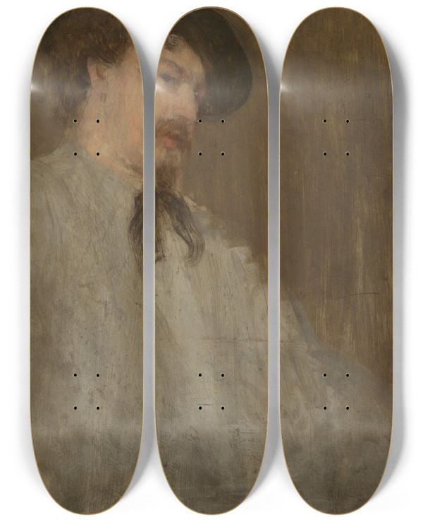Triptych art skateboard deck of James Abbott Mcneill Whistler Portrait Of Dr William Mcneill Whistler by James Abbott Mcneill Whistler (1834-1903)