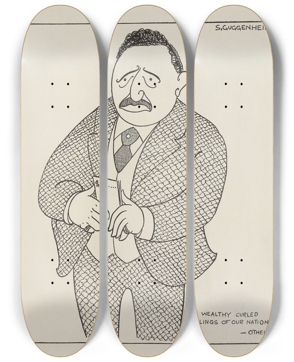 Triptych art skateboard deck of Carlo De Fornaro Mortals Immortals Pl25 by Carlo de Fornaro (1872-1949)