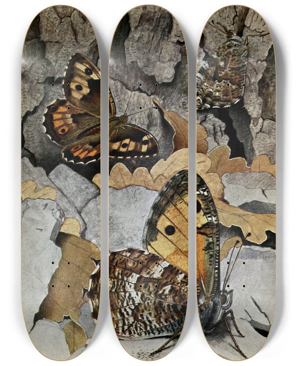 Triptych art skateboard deck of Paulandre Robert Lagreste by Paul-Andre Robert (1901-1977)