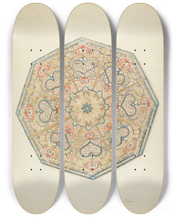 Triptych art skateboard deck of John Thorsen Valentine by John Thorsen