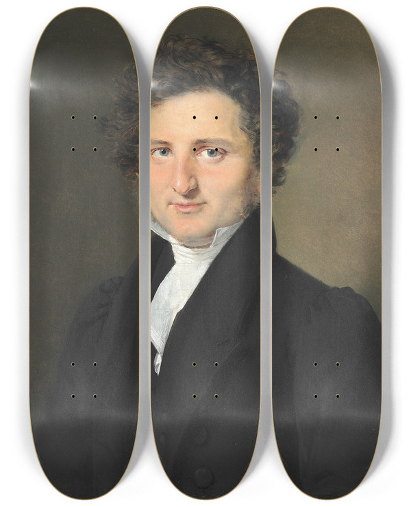 Triptych art skateboard deck of Christian Albrecht Jensen Johan Laurentz Jensen by Christian Albrecht Jensen (1792-1870)