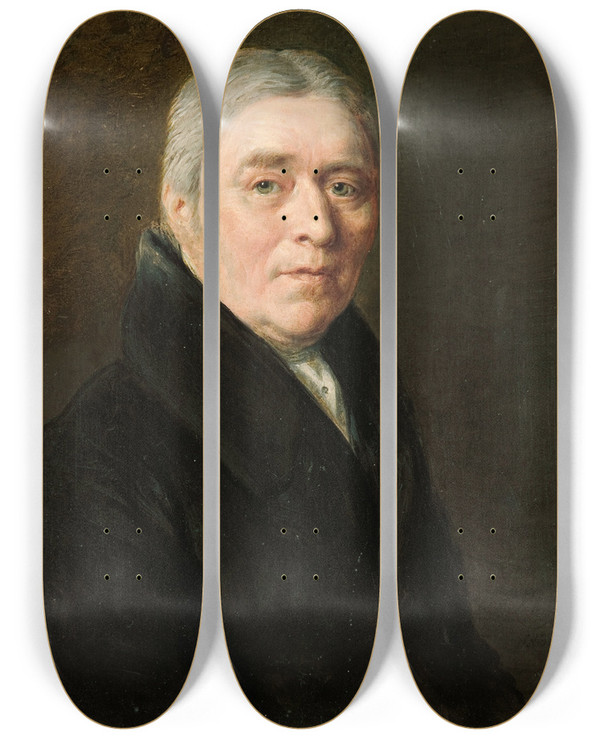 Triptych art skateboard deck of John Linnell Mr Clare by John Linnell (1792-1882)