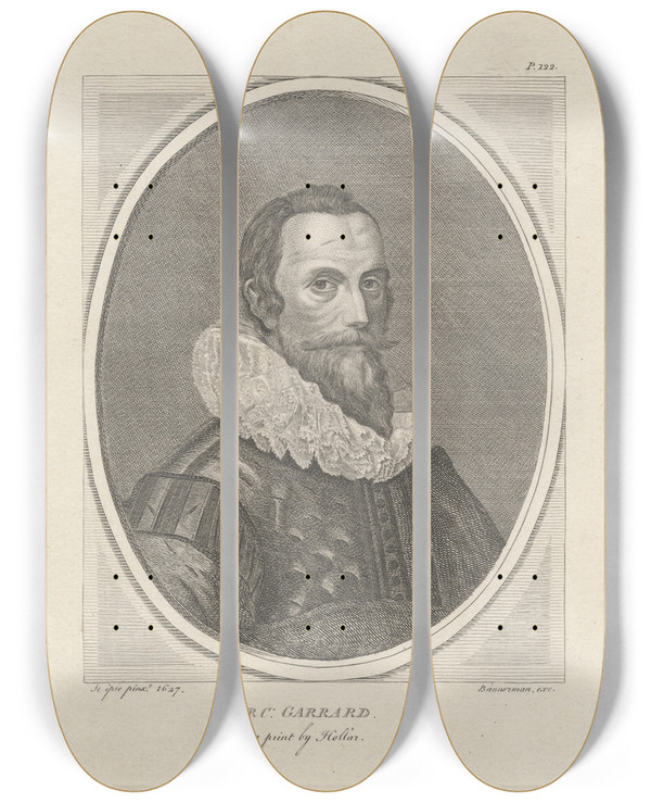 Triptych art skateboard deck of Alexander Bannerman Marc Garrard by Alexander Bannerman (1730-1780)