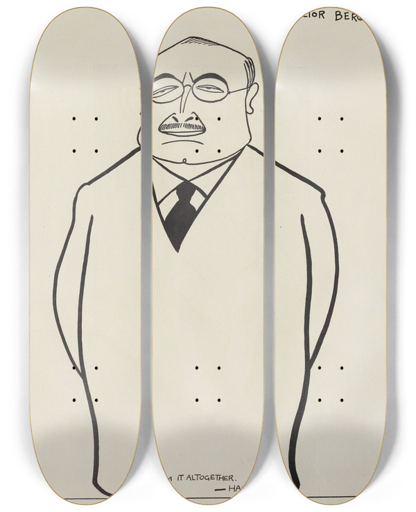 Triptych art skateboard deck of Carlo De Fornaro Mortals Immortals Pl06 by Carlo de Fornaro (1872-1949)