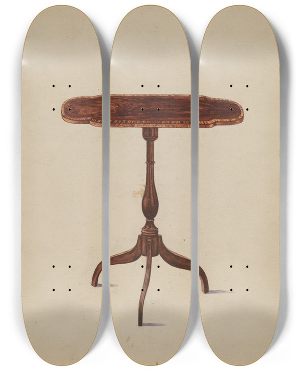 Triptych art skateboard deck of Hans Westendorff Table_2 by Hans Westendorff