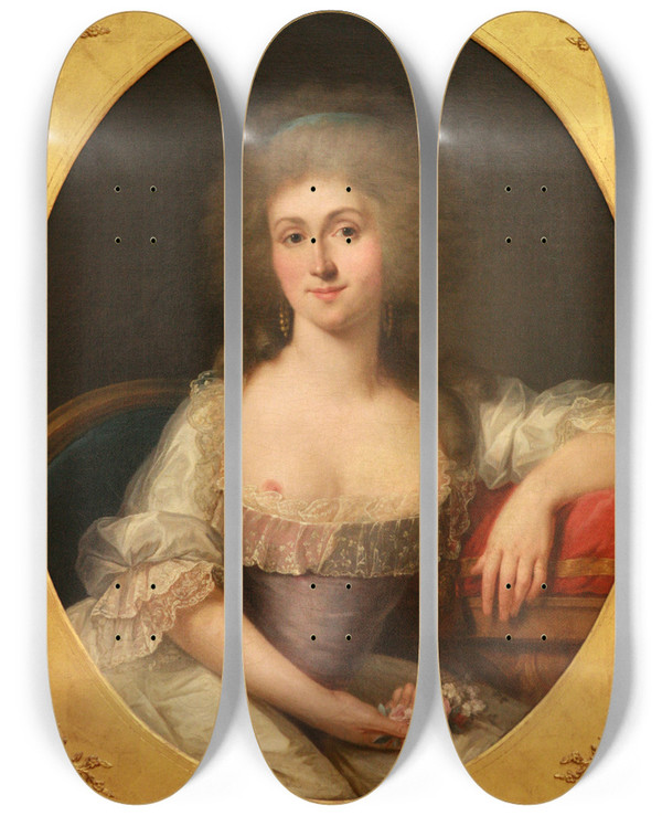 Triptych art skateboard deck of Joseph Siffred Duplessis Marielouise Princesse De Lamballe 17491792 by Joseph Siffred Duplessis (1725-1802)