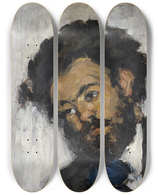 Triptych art skateboard deck of Paul Czanne Portrait Of Antoinefortun Marion by Paul Cezanne (1839-1906)