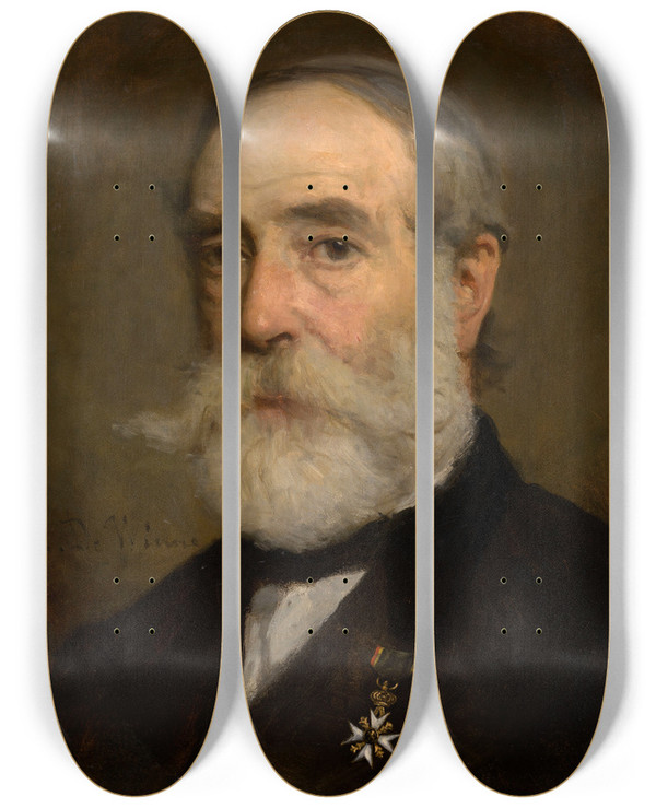 Triptych art skateboard deck of Lievin De Winne  Captain Van De Woestijne by Lievin de Winne