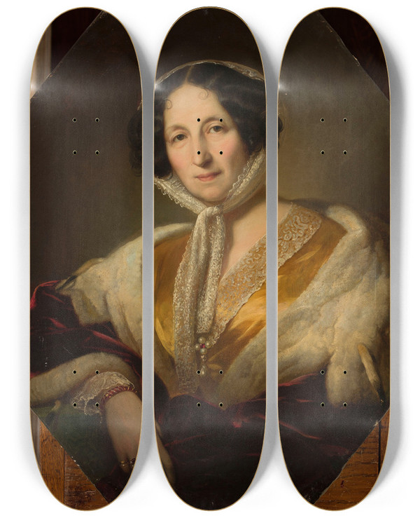 Triptych art skateboard deck of Karl Von Blaas Portrait Of Elbieta Woroncow Ne Branicka17921880 by Karl Von Blaas (1815-1894)