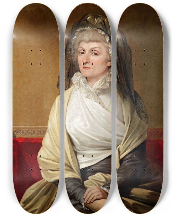 Triptych art skateboard deck of Josef Abel Portrait Of A Lady by Josef Abel (1764-1818)