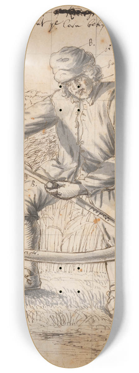 Francis Place - A Study for the Pilkington Crest, a mower with a scythe 8.25 inch art skate deck
