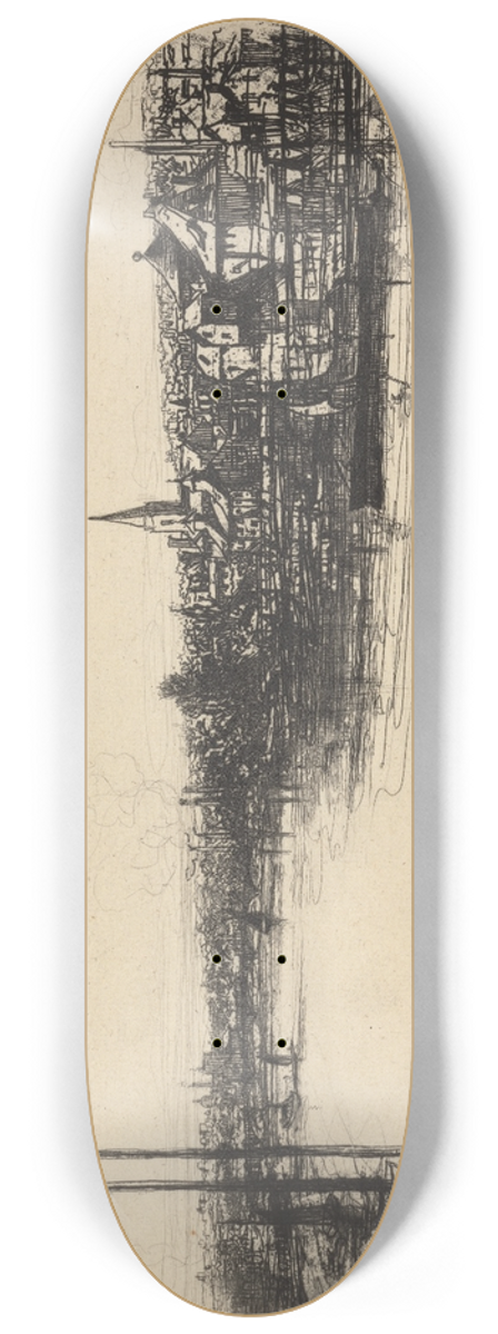 Francis Seymour Haden - Battersea Reach 8.25 inch art skate deck