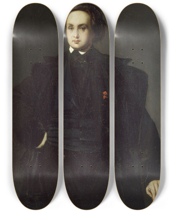 Triptych art skateboard deck of Louis Candide Boulanger Victor Hugo by Louis Candide Boulanger (1806-1867)