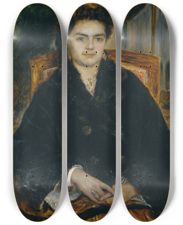 Triptych art skateboard deck of Pierreauguste Renoir Madame Douard Bernier Marieoctaviestphanie Laurens 18381920 by Pierre-Auguste Renoir (1841-1919)