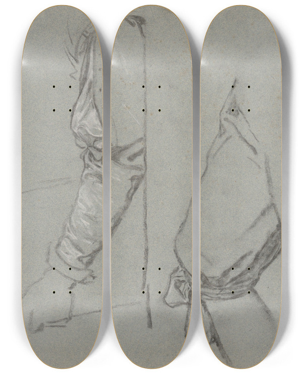 Triptych art skateboard deck of Nicaise De Keyser Sleeve And Pants by Nicaise De Keyser (1813-1887)