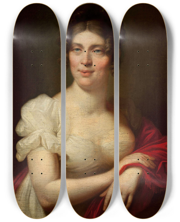Triptych art skateboard deck of Jzef Peszka Portrait Of Katarzyna Lessel by Jozef Peszka (1767-1831)