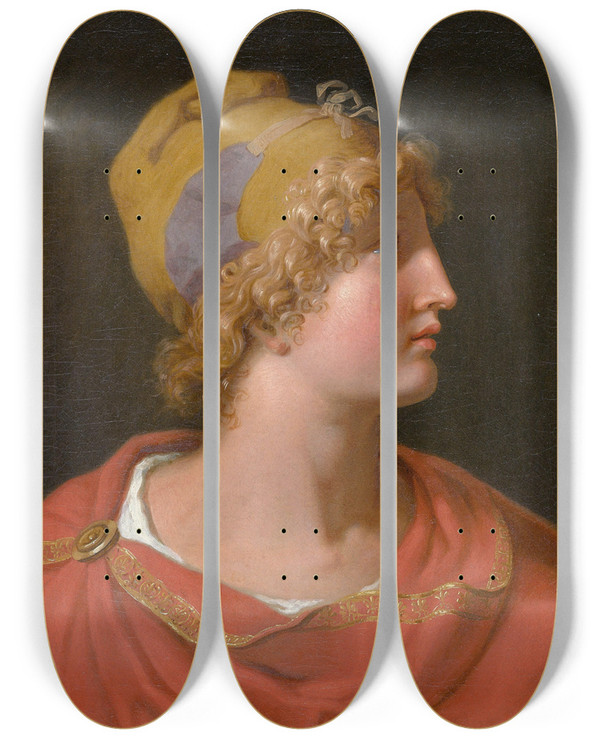 Triptych art skateboard deck of Johann Heinrich Wilhelm Tischbein Paris by Johann Heinrich Wilhelm Tischbein (1751-1829)