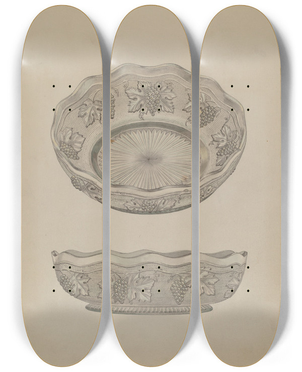Triptych art skateboard deck of Henry Moran Dish by Henry Moran