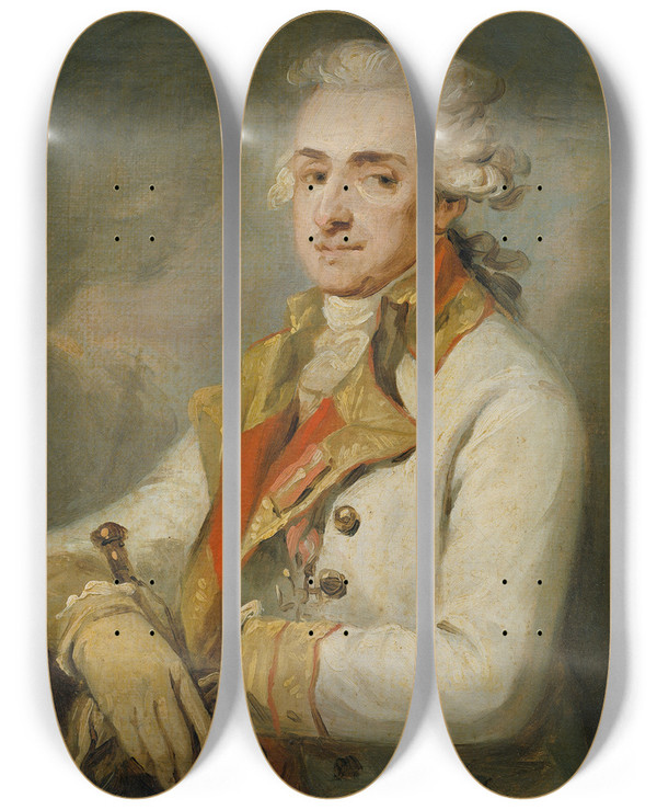 Triptych art skateboard deck of Josef Grassi Charlesjoseph Prince De Ligne by Josef Grassi (1757-1838)