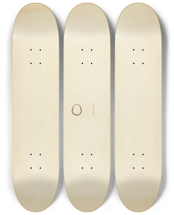 Triptych art skateboard deck of Vincent Burzy Earring by Vincent Burzy
