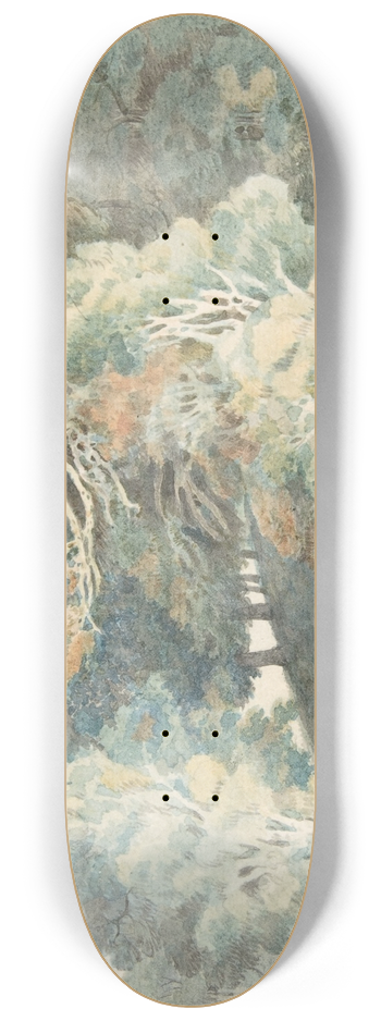 Francis Towne - Trees by the Lake, Peamore Park, near Exeter, Devon 8.25 inch art skate deck