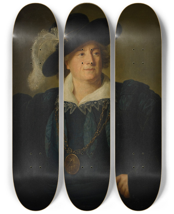 Triptych art skateboard deck of Elisabeth Louise Vige Le Brun Portrait Of Stanislaus Augustus Poniatowski 17321798 Dressed As Henry Iv by Elisabeth Louise Vigee Le Brun (1755-1842)