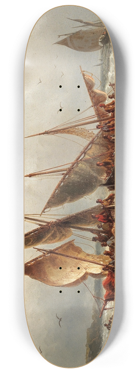 Albert Rieger - Fishermen at Work 8.25 inch art skate deck
