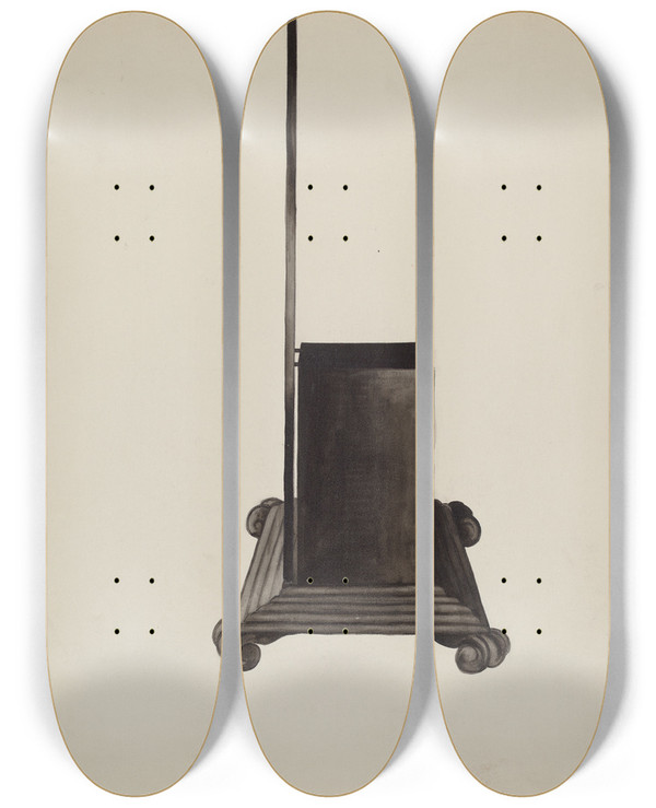 Triptych art skateboard deck of Juanita Lantz Dining Room Suite_2 by Juanita Lantz