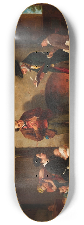 Francis William Edmonds - Taking the Census 8.25 inch art skate deck