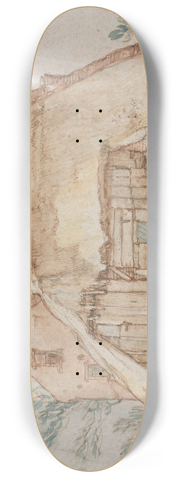 Abraham Bloemaert - Peasants Cottage (recto) 8.25 inch art skate deck