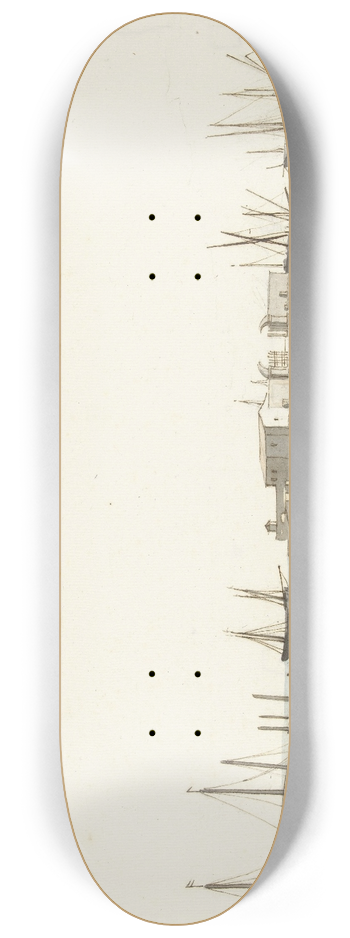 Abraham-Louis-Rodolphe Ducros - Haven van Barletta met schepen 8.25 inch art skate deck