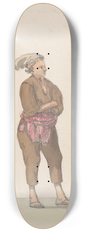 Abraham-Louis-Rodolphe Ducros - Klederdrachten van eiland Gozo. 8.25 inch art skate deck