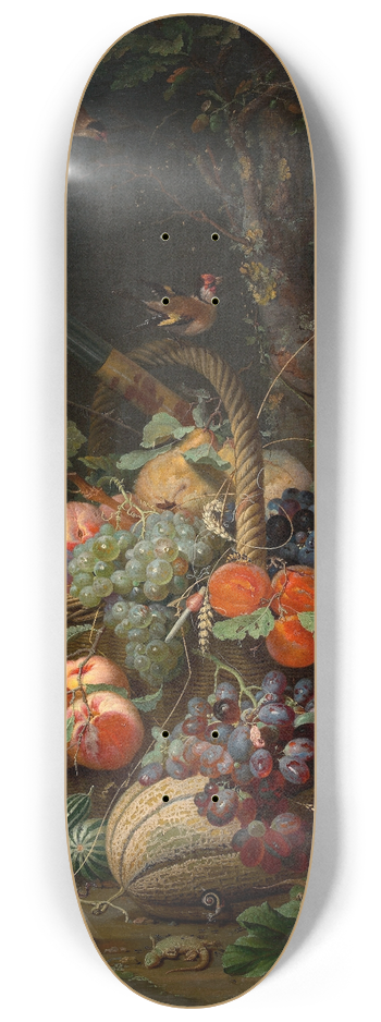 Abraham Mignon - Stillleben mit Frchten,Fischen und Vogelnest 8.25 inch art skate deck