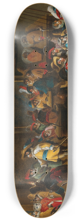 Abraham Teniers - Monkeys in a guardroom interior 8.25 inch art skate deck