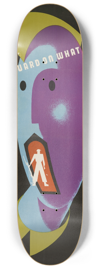 Abram Games - Keep a Guard on What You Say 8.25 inch art skate deck