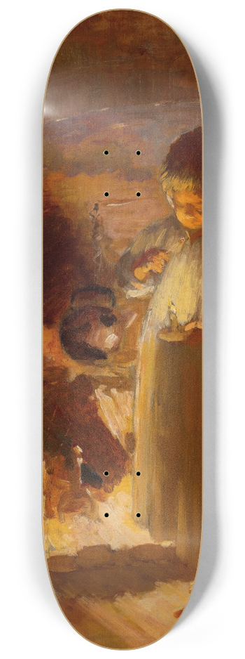 Adam Emory Albright - Fireside Candlelight 8.25 inch art skate deck