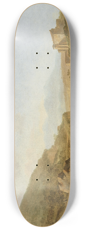 Adam Pynacker - An extensive Italianate river landscape 8.25 inch art skate deck