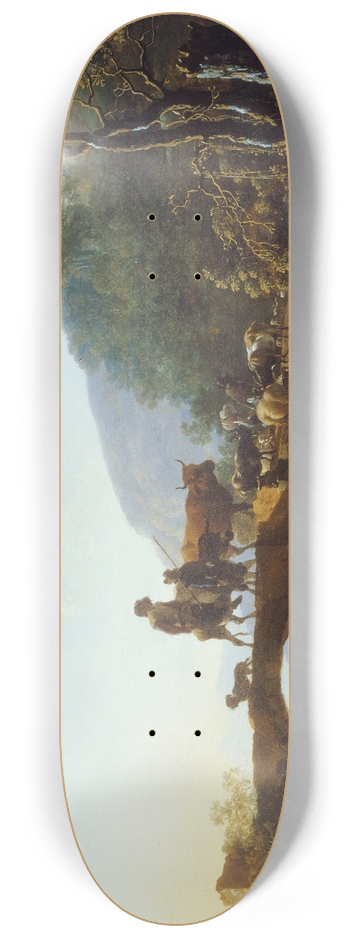 Adam Pynacker - Bridge in an Italian Landscape 8.25 inch art skate deck