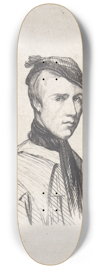 Adolf Alexander Dillens - Self-portrait 8.25 inch art skate deck