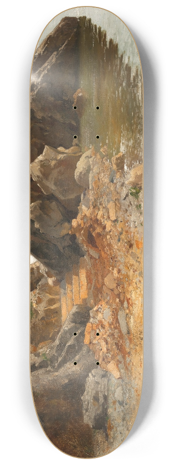 Adolf Kaufmann - A Rocky Coast near Lovrano 8.25 inch art skate deck