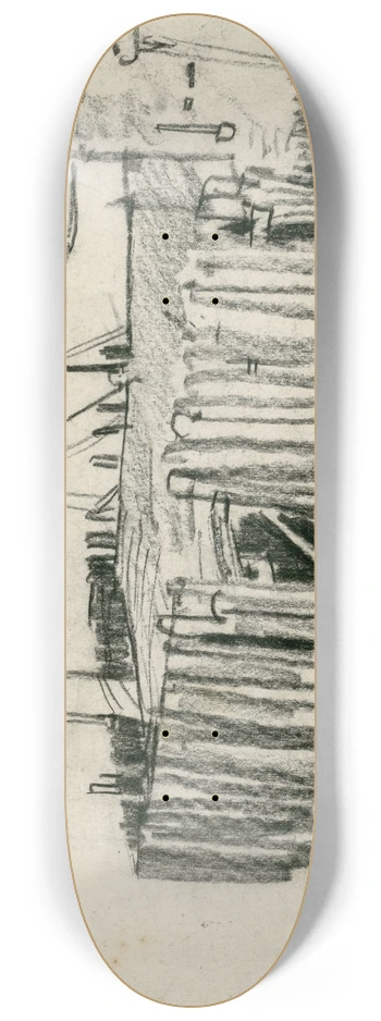 Adolf le Comte - Aanlegsteiger te Veere 8.25 inch art skate deck