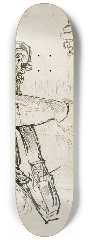 Adolf le Comte - Figuur met viool in hand 8.25 inch art skate deck