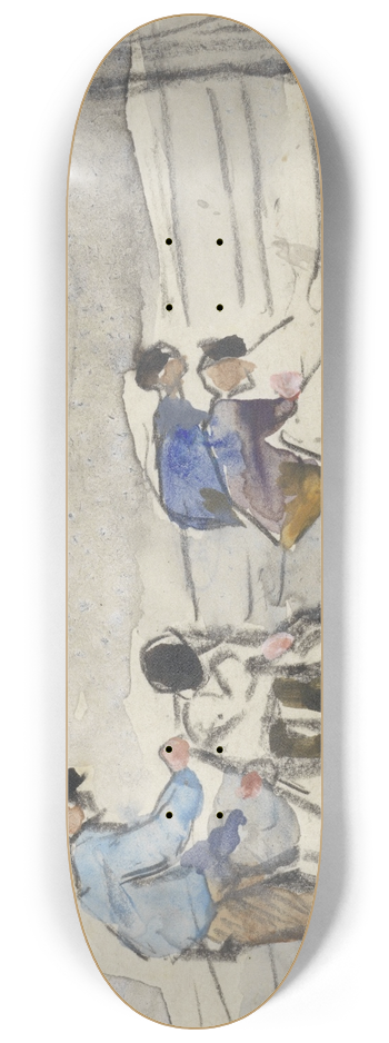 Adolf le Comte - Vier werklieden bezig met grondwerkzaamheden 8.25 inch art skate deck