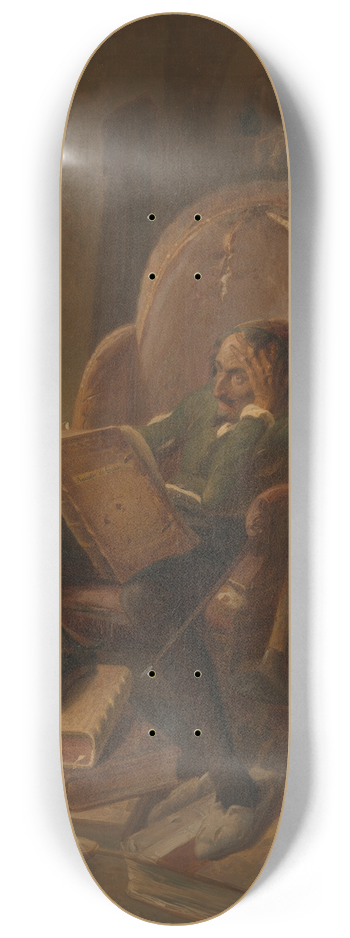 Adolf Schrdter  - Don Quixote in his study 8.25 inch art skate deck