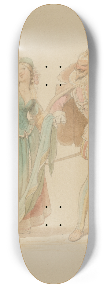 Adolf Schrdter  - Kostmiertes Paar (Dame Kuss und der Junker) 8.25 inch art skate deck