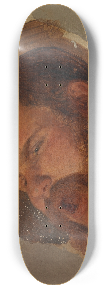 Adolf Schrdter  - Studie eines zurckgeneigten Mnnerkopfes 8.25 inch art skate deck