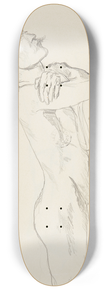 Adolf Sternschuss - akt lecego mczyzny 8.25 inch art skate deck