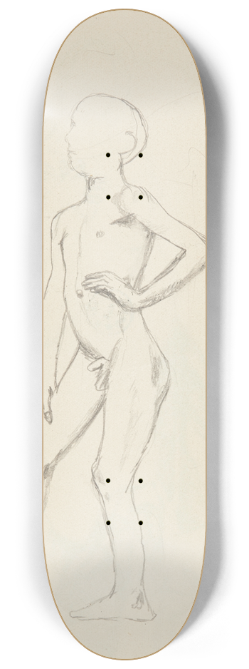 Adolf Sternschuss - akt stojcego chopca 8.25 inch art skate deck